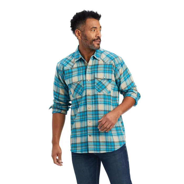 Handley Retro Fit Shirt Sylvan Teal Men Ariat Button Down Shirts