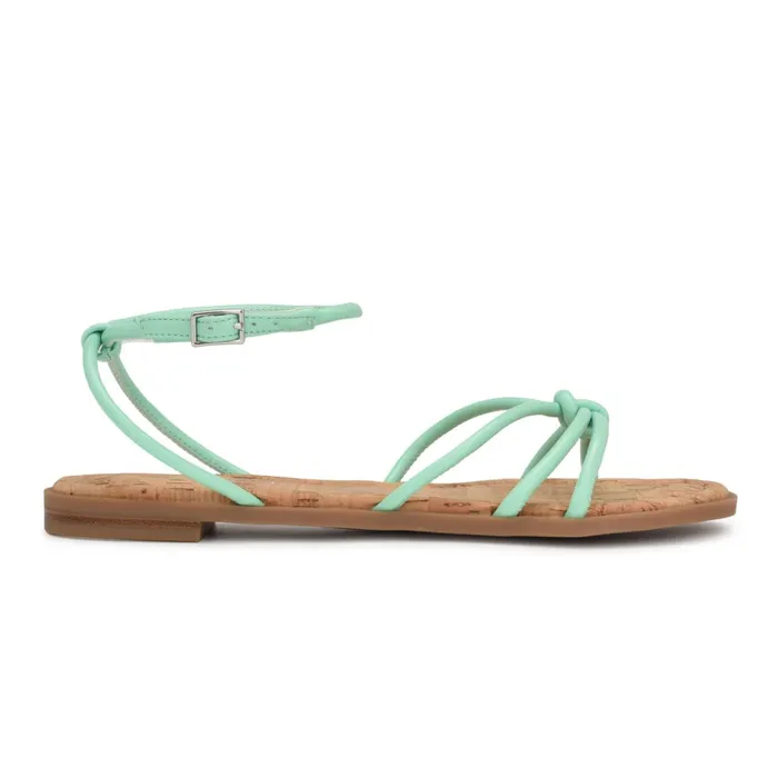 Hanklee Ankle Strap Flat Sandals Mint Green Women Nine West Low Heel