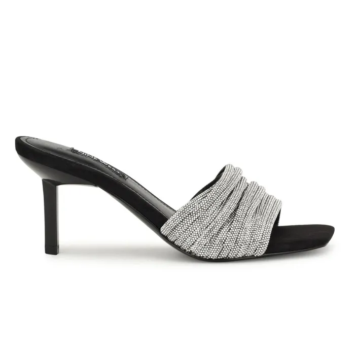 Harbor Heeled Slide Sandals Blackblack Women Nine West Dress