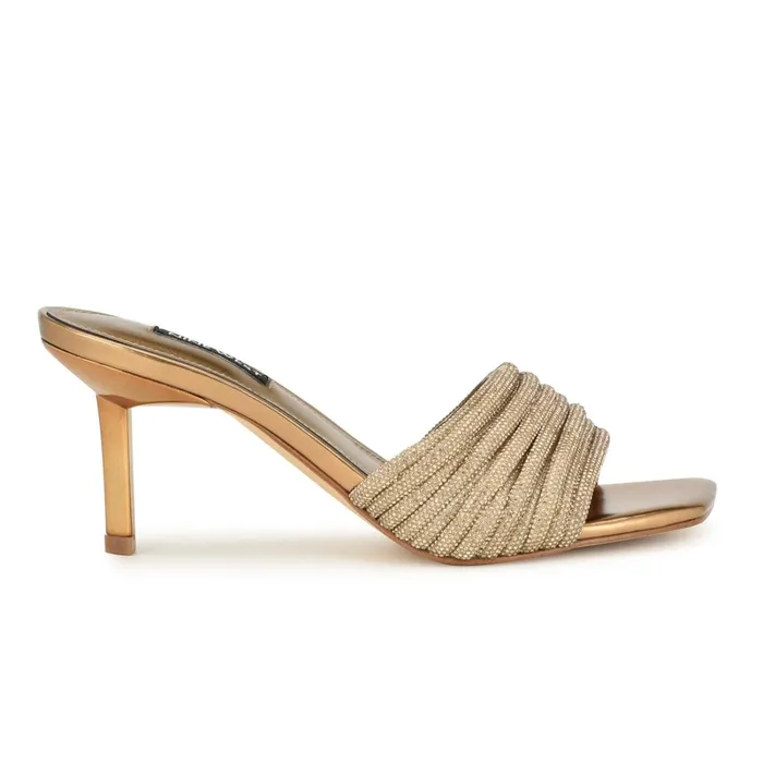 Harbor Heeled Slide Sandals Platino Women Nine West Heeled