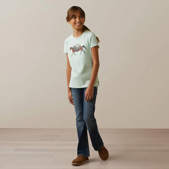 Harmony TShirt Aqua Foam Kids Ariat English Riding Clothing Harmony TShirt Aqua Foam Kids Ariat English Riding Clothing