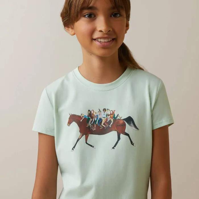 Harmony TShirt Aqua Foam Kids Ariat English Riding Clothing Harmony TShirt Aqua Foam Kids Ariat English Riding Clothing