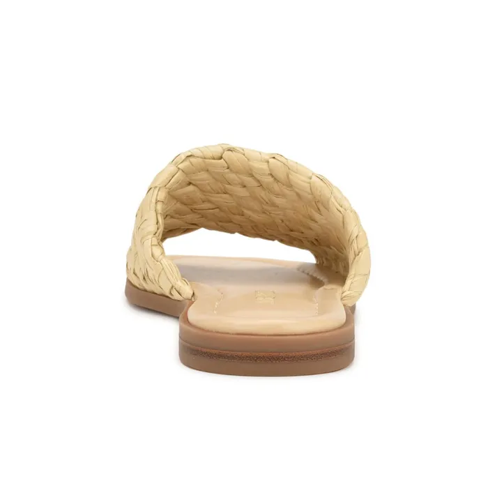 Havah Flat Slide Sandals Natural Women Nine West Low Heel Havah Flat Slide Sandals Natural Women Nine West Low Heel