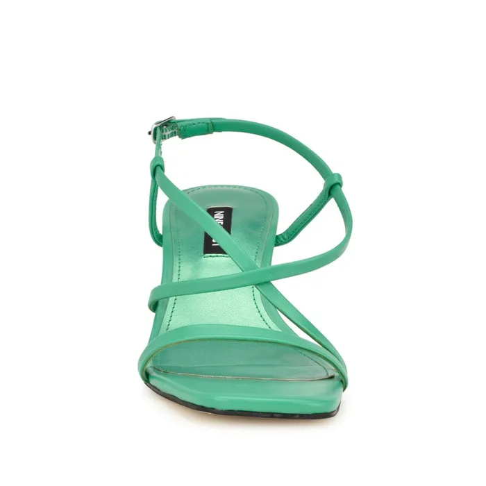 Haya Strappy Sandals Green Women Nine West Heeled Haya Strappy Sandals Green Women Nine West Heeled