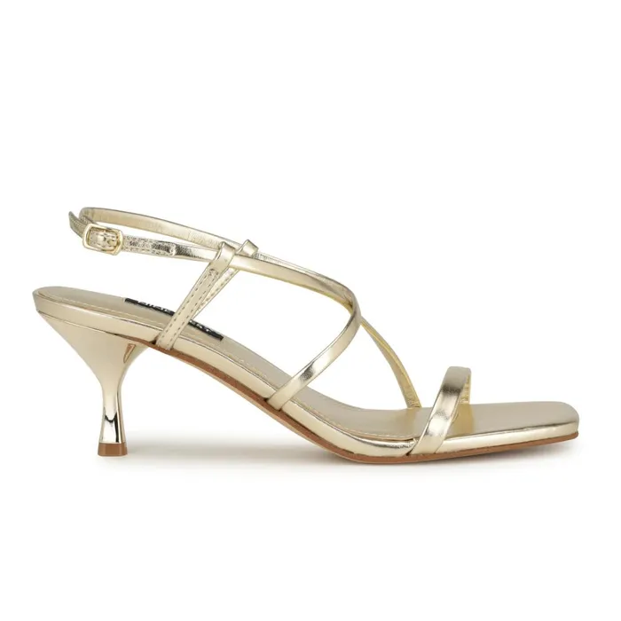 Haya Strappy Sandals Platino Women Nine West Heeled