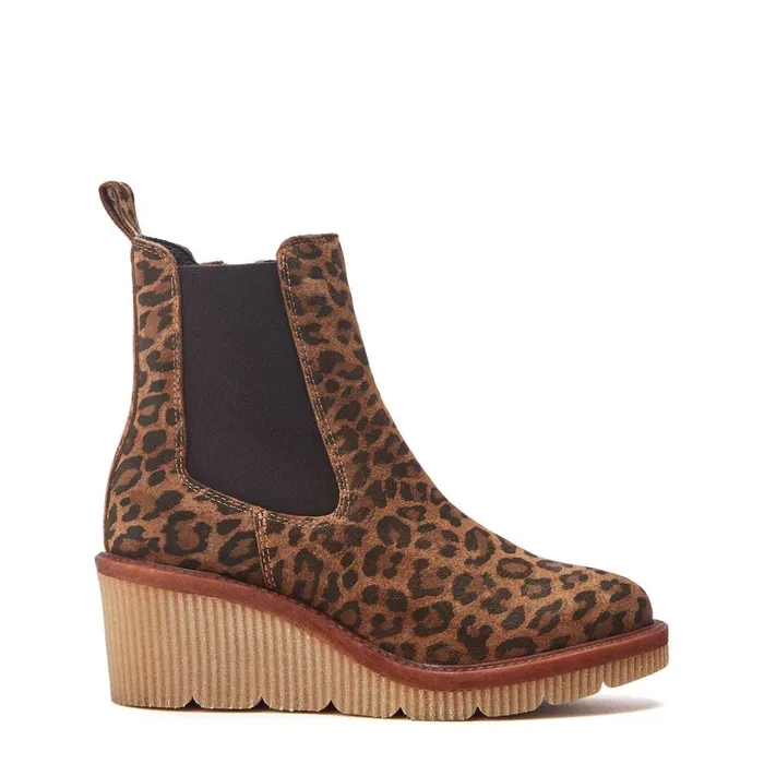 Heeled And Wedge Boots Women Moda In Pelle Audyn Dark Leopard Suede