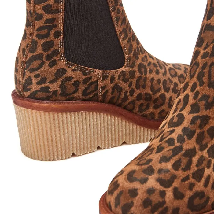 Heeled And Wedge Boots Women Moda In Pelle Audyn Dark Leopard Suede