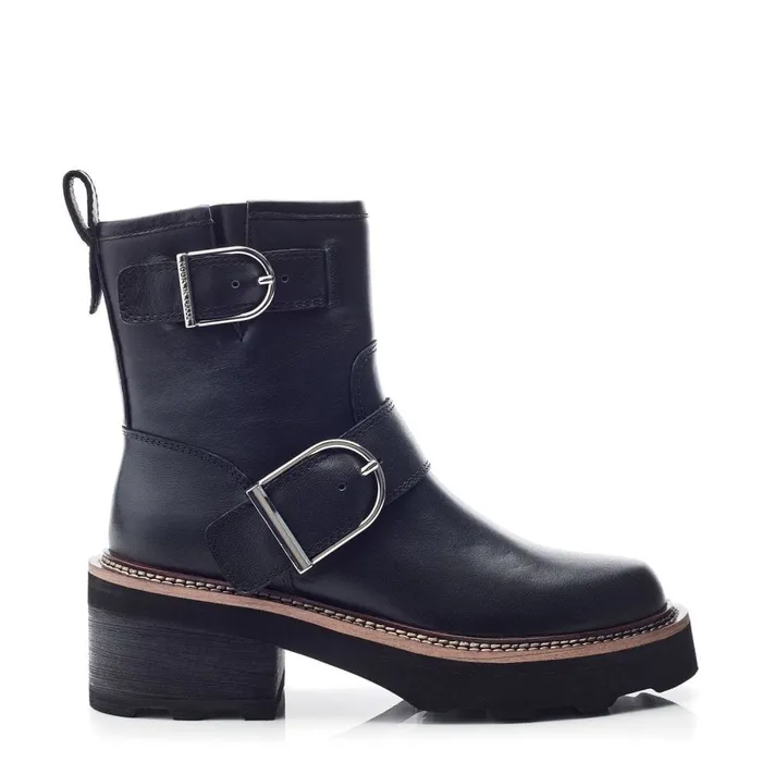 Heeled And Wedge Boots Women Moda In Pelle Barbel Black Leather