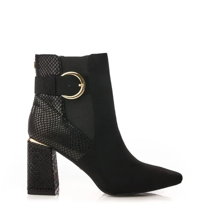 Heeled And Wedge Boots Women Moda In Pelle Kailee Black Patent