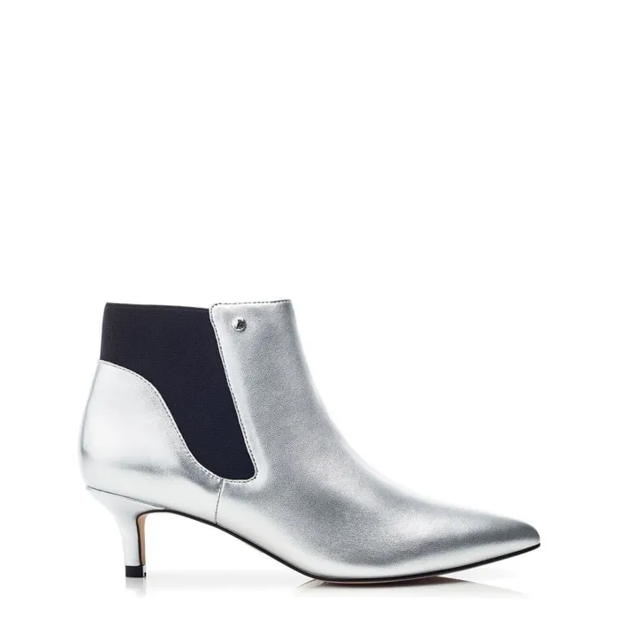 Heeled And Wedge Boots Women Moda In Pelle Qute Silver Leather