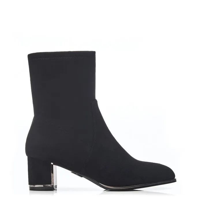 Heeled And Wedge Boots Women Moda In Pelle Zakari Black Alcantara