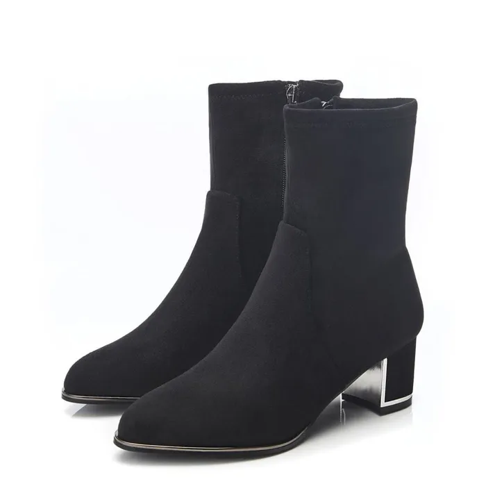 Heeled And Wedge Boots Women Moda In Pelle Zakari Black Alcantara
