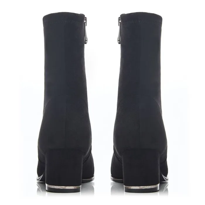 Heeled And Wedge Boots Women Moda In Pelle Zakari Black Alcantara