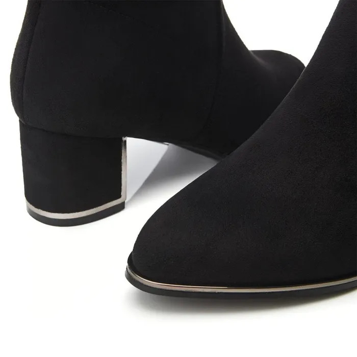 Heeled And Wedge Boots Women Moda In Pelle Zakari Black Alcantara