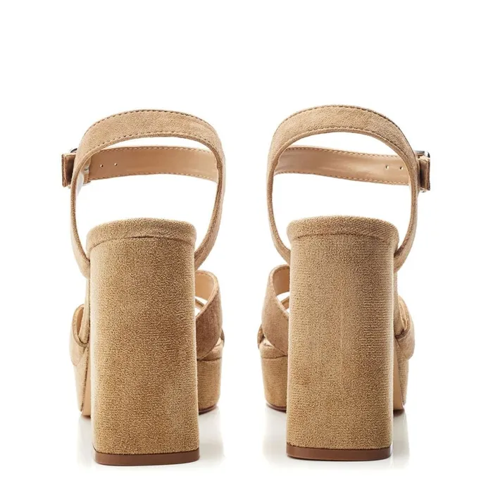 Heeled Sandals Women Moda In Pelle Bsoleful BFunsi Beige Suede