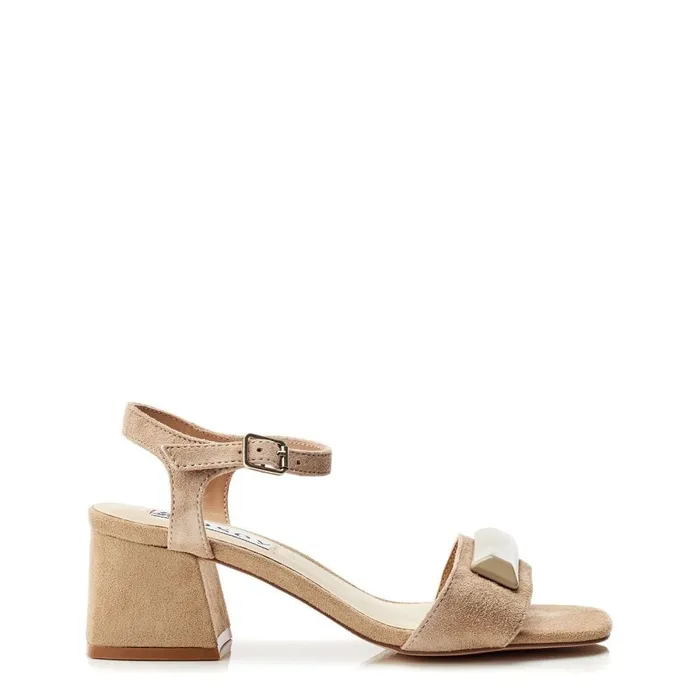 Heeled Sandals Women Moda In Pelle Bsoleful BSurrey Beige Suede