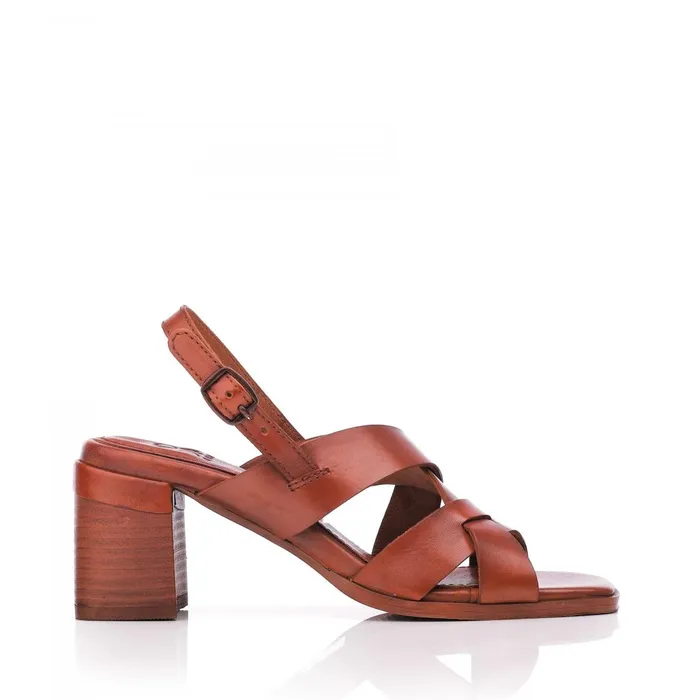 Heeled Sandals Women Moda In Pelle Leeana Tan Leather