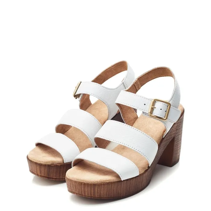 Heeled Sandals Women Moda In Pelle Moniqua White Leather