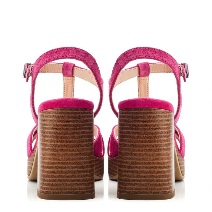 Heeled Sandals Women Moda In Pelle Quinnie Raspberry Suede