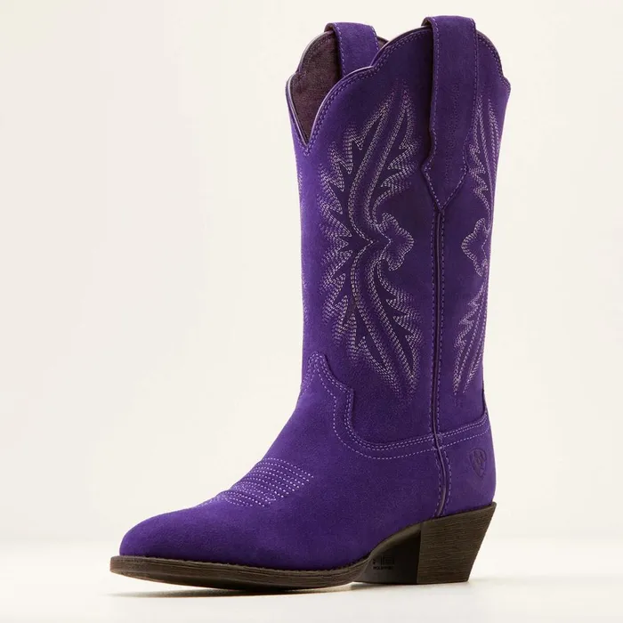 Heritage R Toe StretchFit Western Boot Violet Suede Women Ariat Western Boots