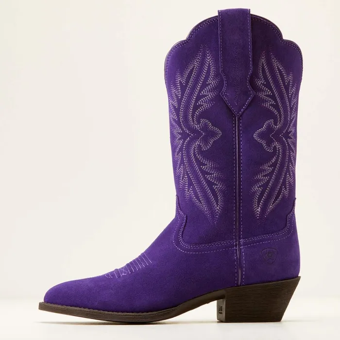 Heritage R Toe StretchFit Western Boot Violet Suede Women Ariat Western Boots Heritage R Toe StretchFit Western Boot Violet Suede Women Ariat Western Boots