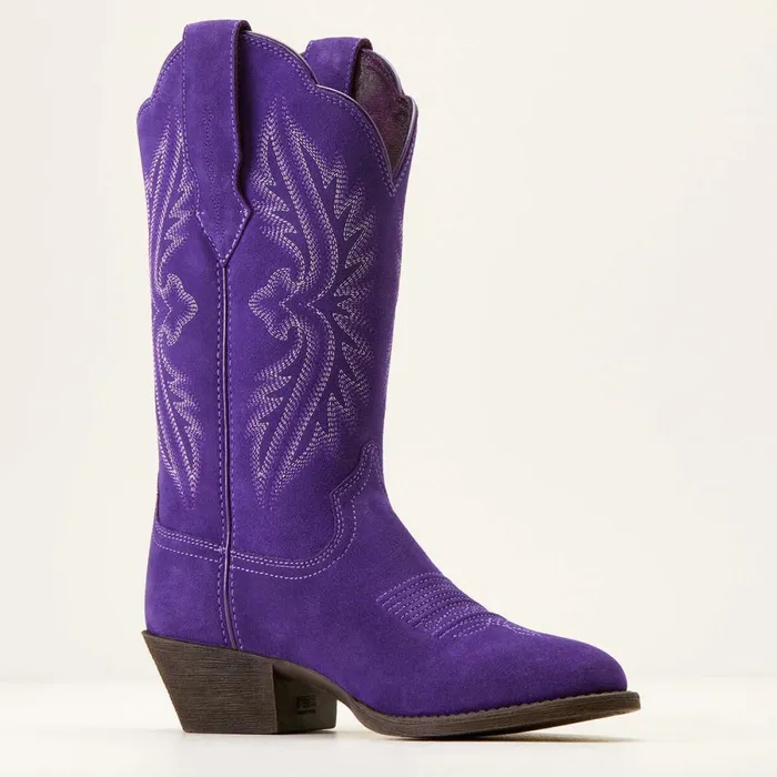 Heritage R Toe StretchFit Western Boot Violet Suede Women Ariat Western Boots Heritage R Toe StretchFit Western Boot Violet Suede Women Ariat Western Boots