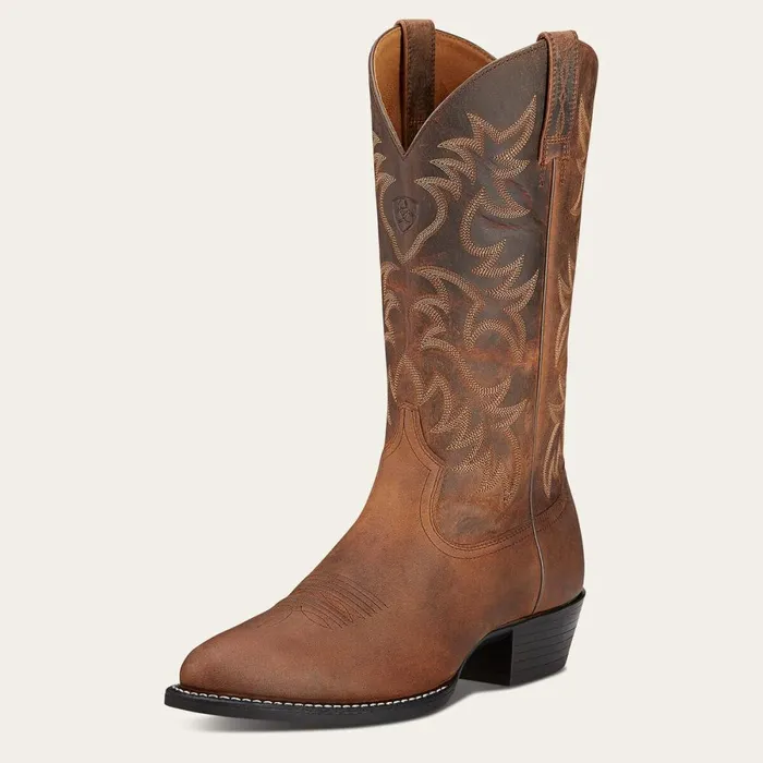 Heritage R Toe Western Boot Distressed Brown Men Ariat Dress and Fashion Boots