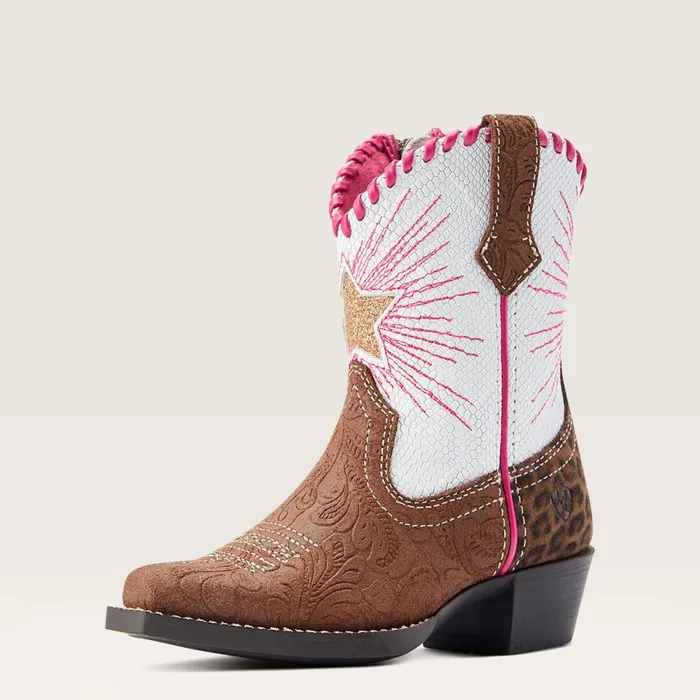 Heritage Star Easy Fit Western Boot Brown Floral Emboss Kids Ariat Big Kids039 Footwear