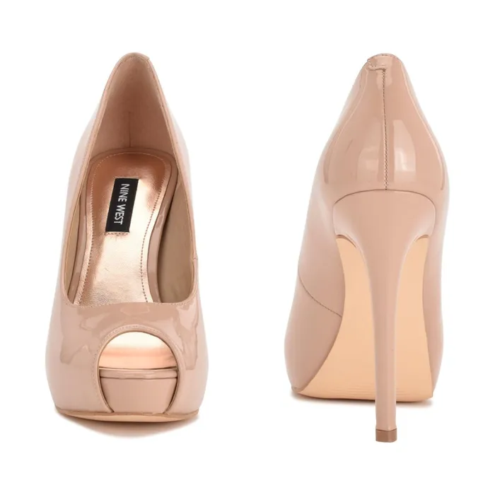 Hethr Platform Peep Toe Pumps Barely Nude Patent Women Nine West Pumps Hethr Platform Peep Toe Pumps Barely Nude Patent Women Nine West Pumps