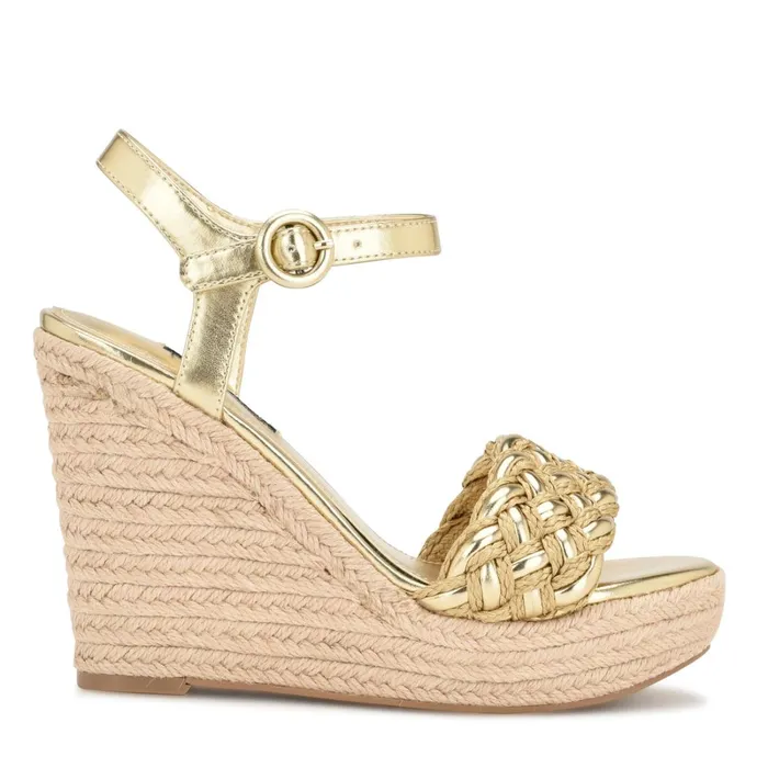 Hosana Espadrille Wedge Sandals Platino Women Nine West High Heels