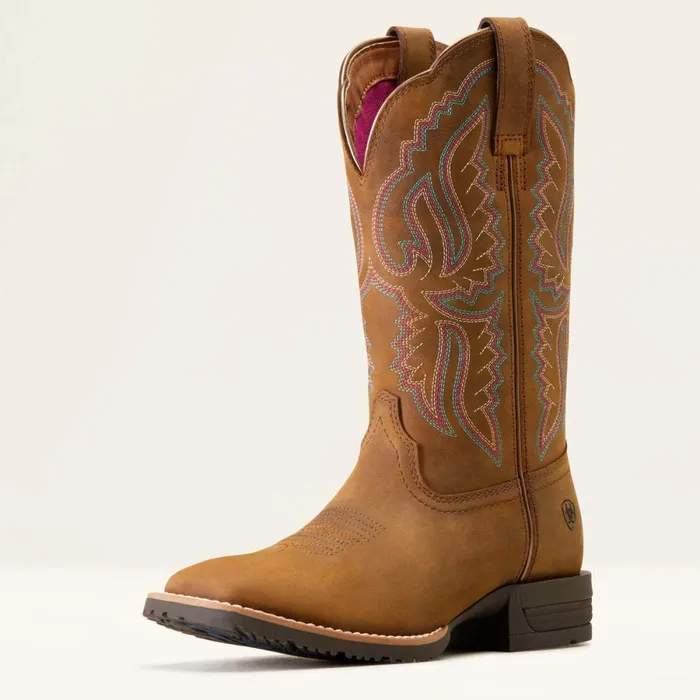 Hybrid Ranchwork Western Boot Distressed Tan Women Ariat Western Boots