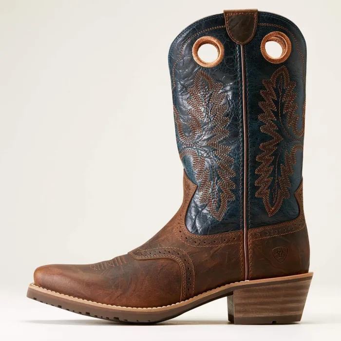 Hybrid Roughstock Square Toe Cowboy Boot Fiery Brown Crunch Men Ariat Western Boots Hybrid Roughstock Square Toe Cowboy Boot Fiery Brown Crunch Men Ariat Western Boots