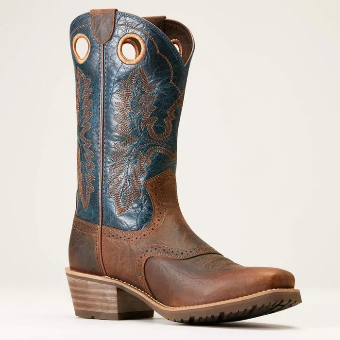 Hybrid Roughstock Square Toe Cowboy Boot Fiery Brown Crunch Men Ariat Western Boots Hybrid Roughstock Square Toe Cowboy Boot Fiery Brown Crunch Men Ariat Western Boots