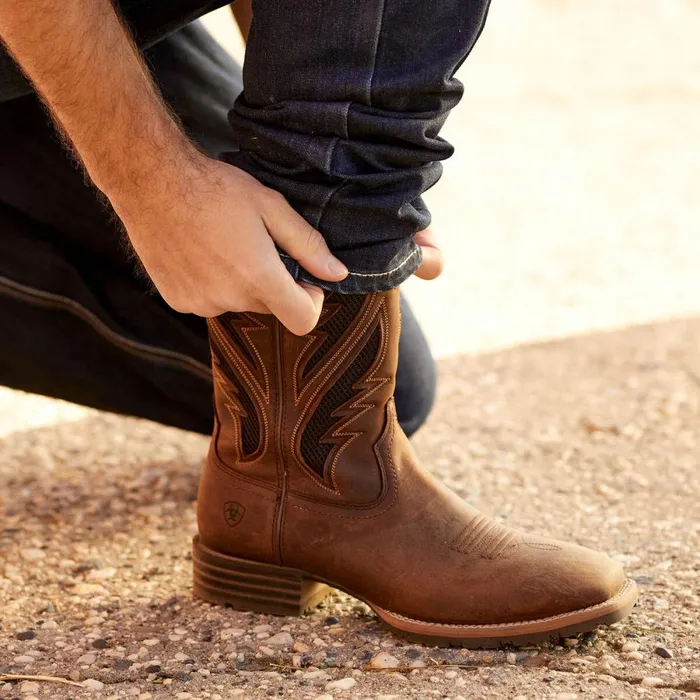 Hybrid VentTEK Western Boot Distressed Tan Men Ariat Western Boots Hybrid VentTEK Western Boot Distressed Tan Men Ariat Western Boots