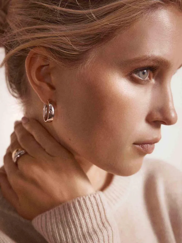 Icons White Gold Oval Hoop Earrings White Gold Women Brochu Walker Fine Jewelry