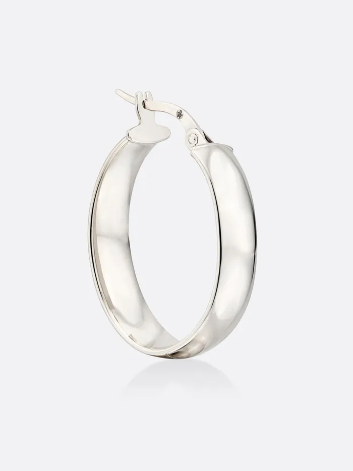 Icons White Gold Oval Hoop Earrings White Gold Women Brochu Walker Fine Jewelry