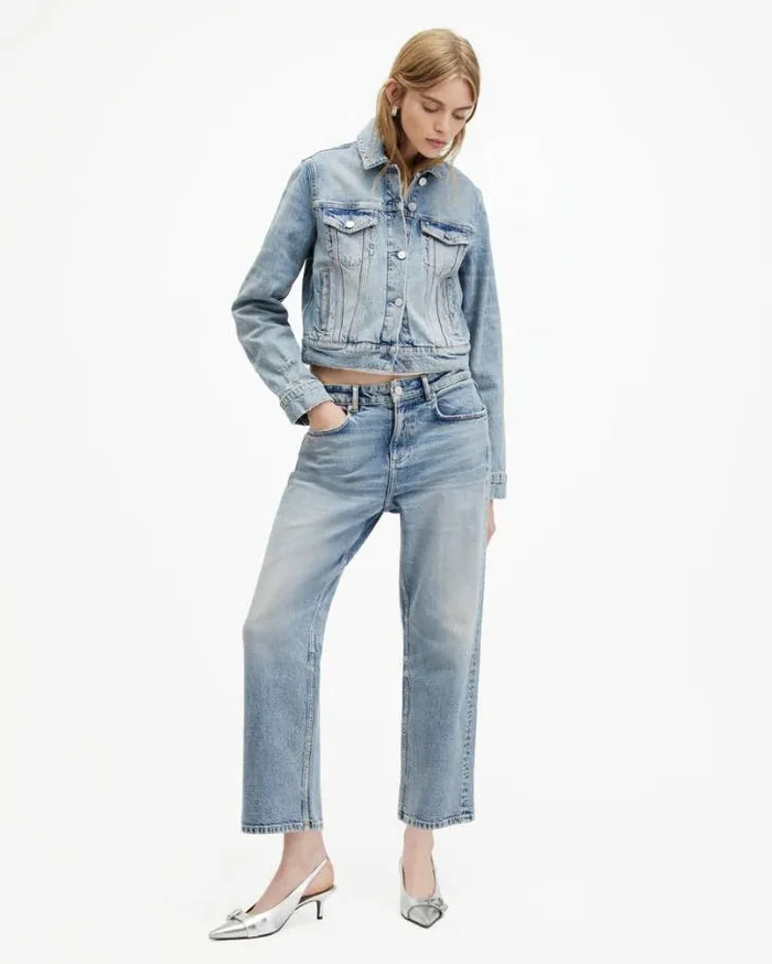 Ida Cropped Straight Denim Jeans Vintage Indigo Women AllSaints Pants and Leggings Ida Cropped Straight Denim Jeans Vintage Indigo Women AllSaints Pants and Leggings