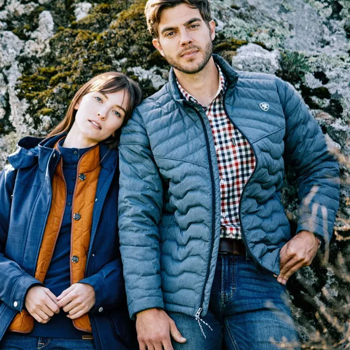 Ideal Down Jacket Charcoal Heather Men Ariat Jackets and Vests Ideal Down Jacket Charcoal Heather Men Ariat Jackets and Vests