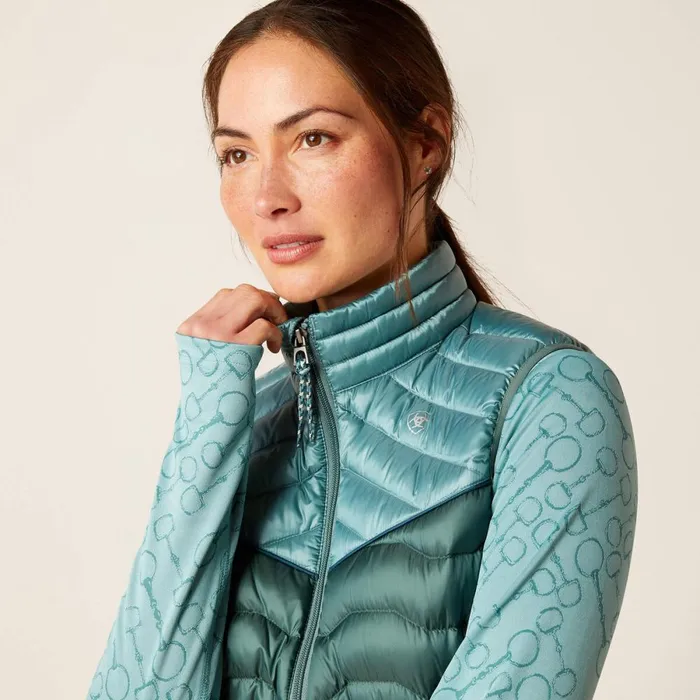 Ideal Down Vest Iridescent Arcticsilver Pine Women Ariat Jackets and Vests Ideal Down Vest Iridescent Arcticsilver Pine Women Ariat Jackets and Vests