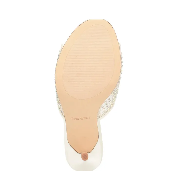 Iriep Heeled Slide Sandals Ivory Mesh Women Nine West Sandals Iriep Heeled Slide Sandals Ivory Mesh Women Nine West Sandals