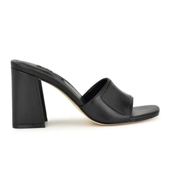 Iriss Slide Sandals Black Women Nine West Heeled