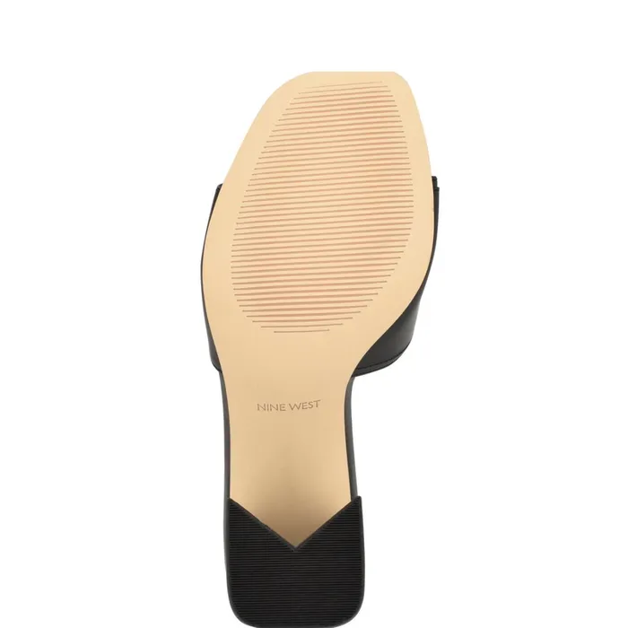 Iriss Slide Sandals Black Women Nine West Heeled