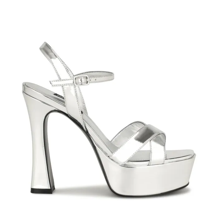 Iriv Platform Sandals Silver Women Nine West Sandals