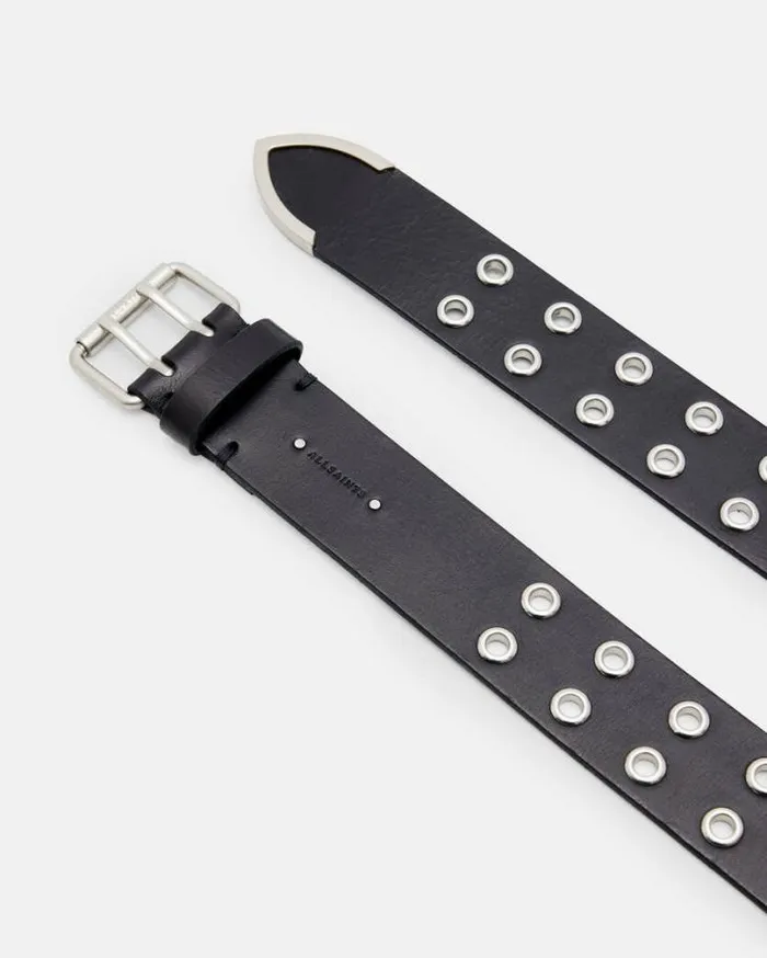 Ivanna Metal Tip Leather Eyelet Belt Blackantq Nickel Women AllSaints Leather Belts Ivanna Metal Tip Leather Eyelet Belt Blackantq Nickel Women AllSaints Leather Belts