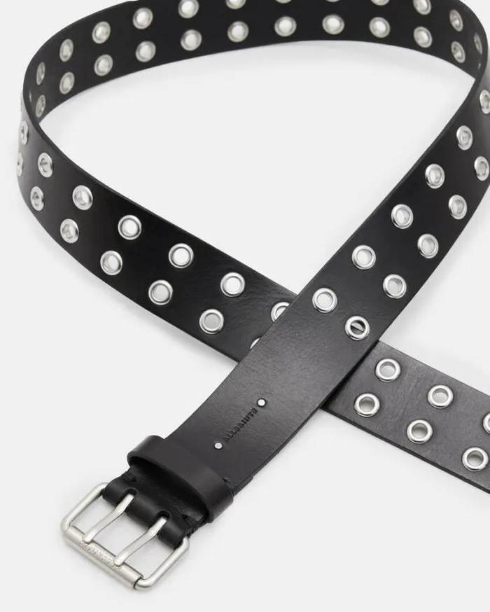 Ivanna Metal Tip Leather Eyelet Belt Blackantq Nickel Women AllSaints Leather Belts Ivanna Metal Tip Leather Eyelet Belt Blackantq Nickel Women AllSaints Leather Belts