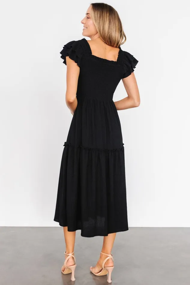 Jacie Smocked Midi Dress Black Women Baltic Born Midi Dresses