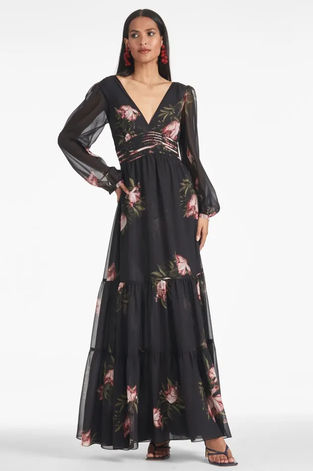 Jules Gown 8211 Noir Blossom Women Sachin and Babi Covered