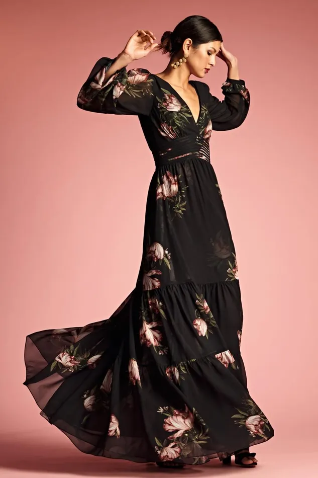 Jules Gown 8211 Noir Blossom Women Sachin and Babi Covered