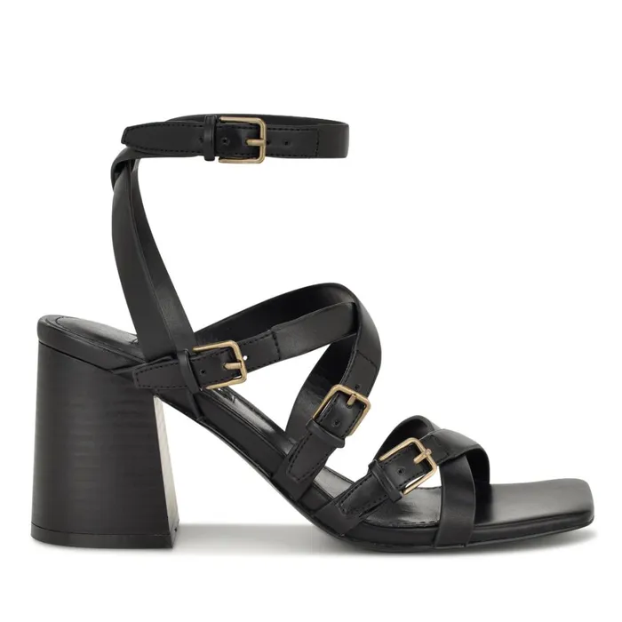 Karrly Ankle Strap Heeled Sandals Black Women Nine West Heeled