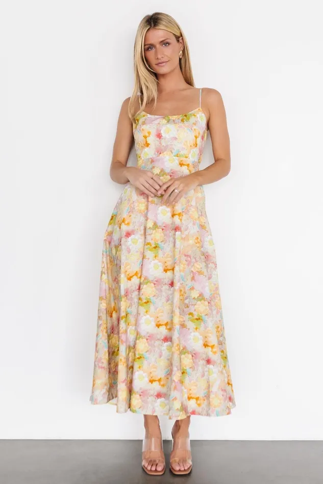 Katalina Back Tie Midi Dress Pastel Multi Women Baltic Born Midi Dresses